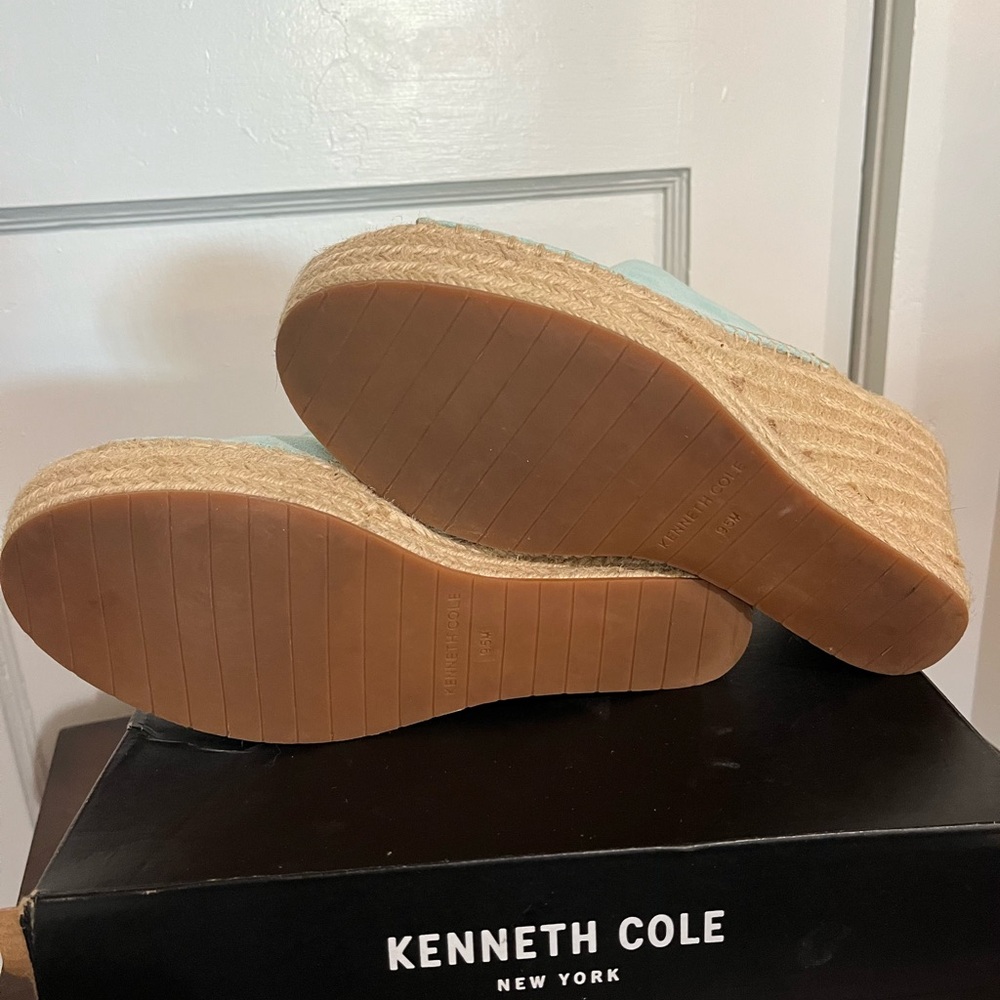 Kenneth Cole Olivia Espadrille Wedge - Aqua - Picture 6 of 7